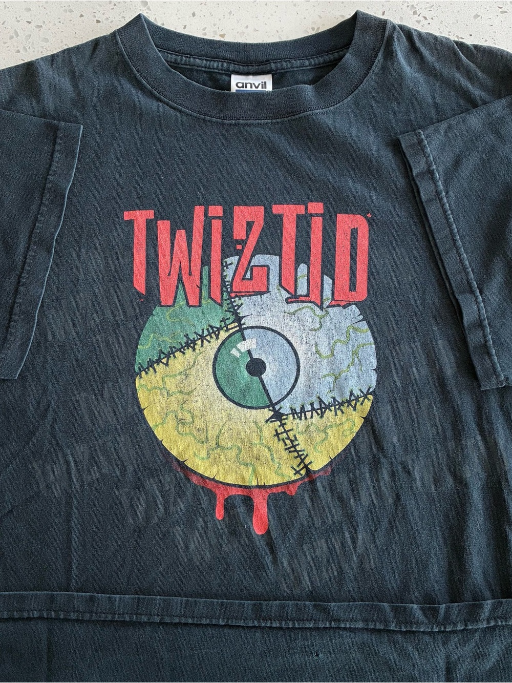 A1 - VINTAGE 00s TWIZTID JUGGALO ANVIL BLUE BAR Y2K HIP HOP ROCK T SHIRT